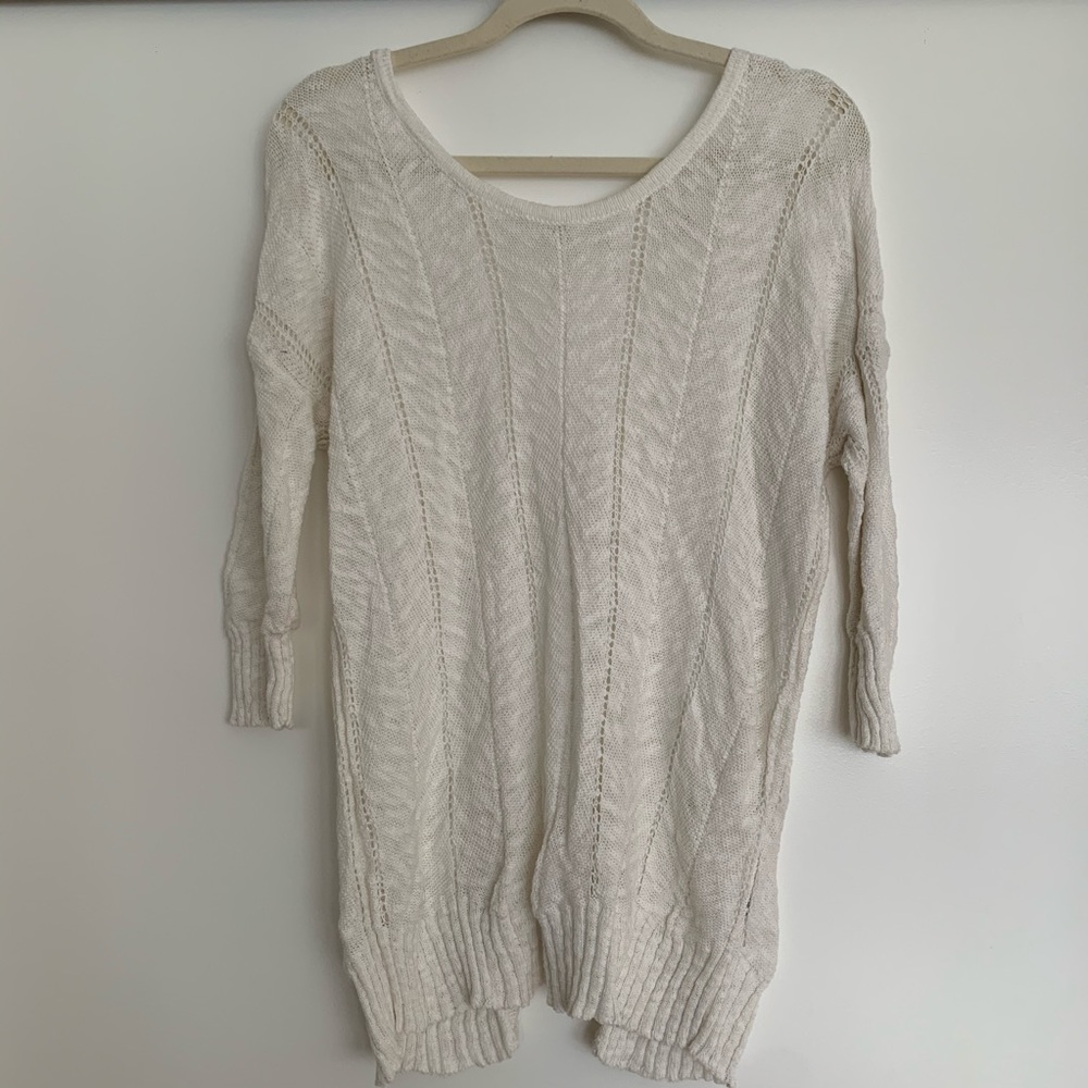 Knitted & Knotted Beige Crochet Sweater